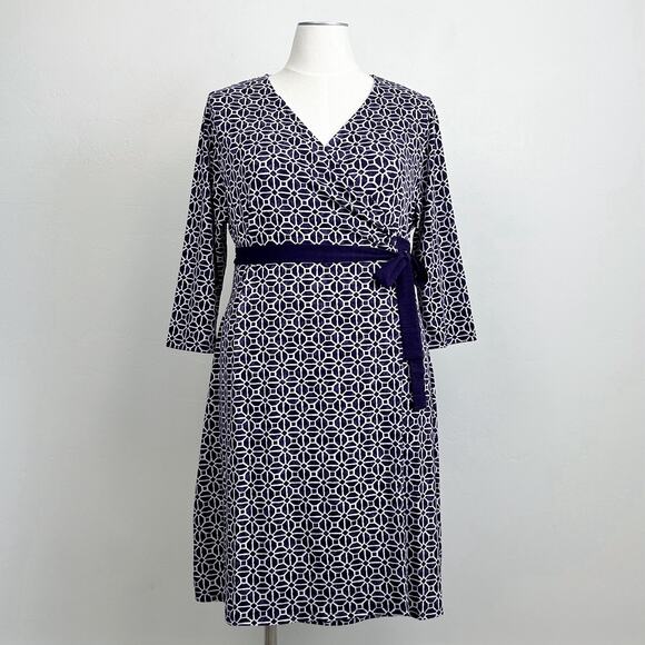Lularoe Michelle Purple Geometric Wrap Dress NWT - Picture 1 of 8